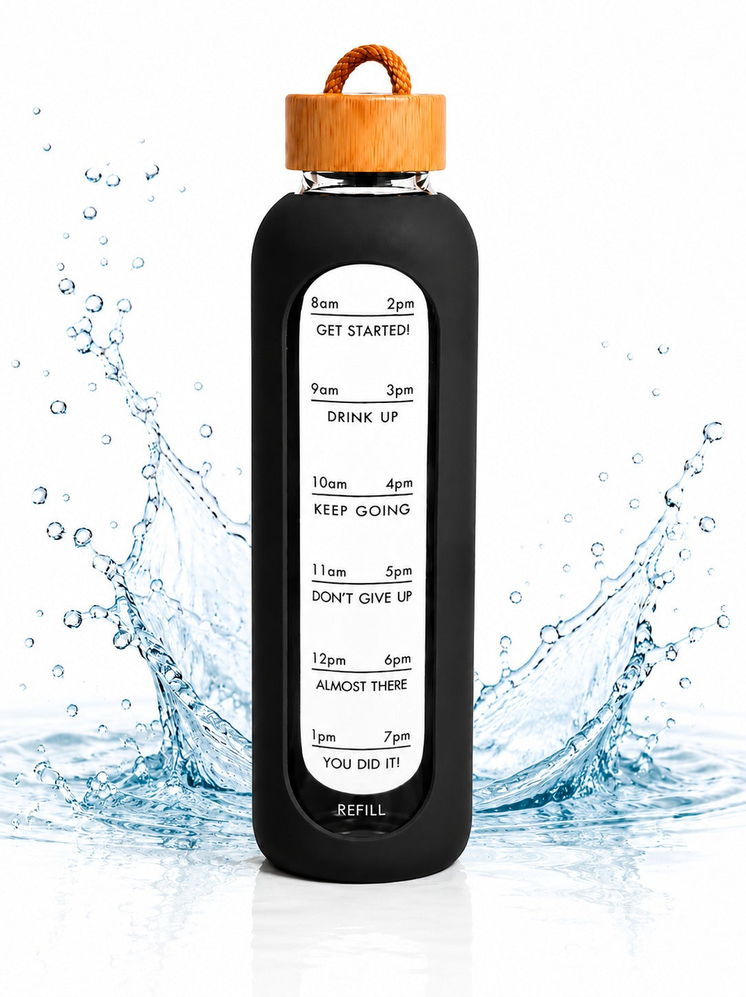 Bottiglia Motivazionale in Vetro Borosilicato 1 Litro
