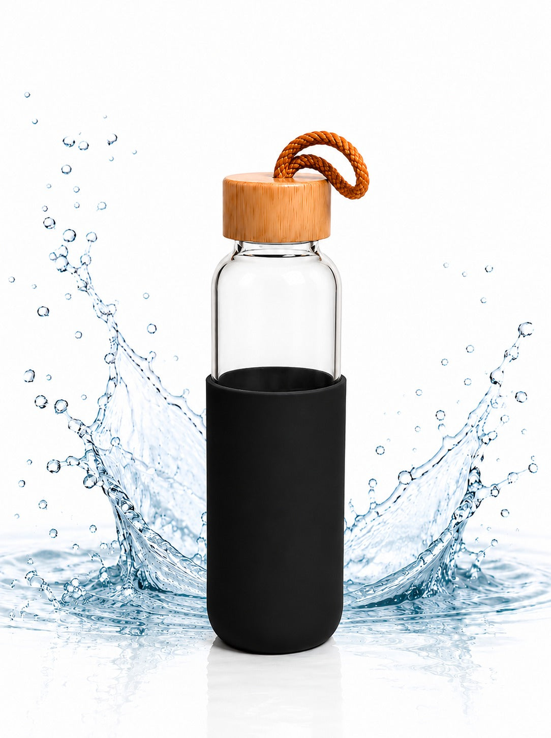 Bottiglia in Vetro Borosilicato 500ml con rivestimento in silicone
