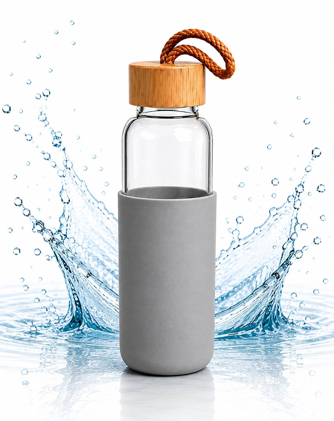 Bottiglia in Vetro Borosilicato 500ml con rivestimento in silicone