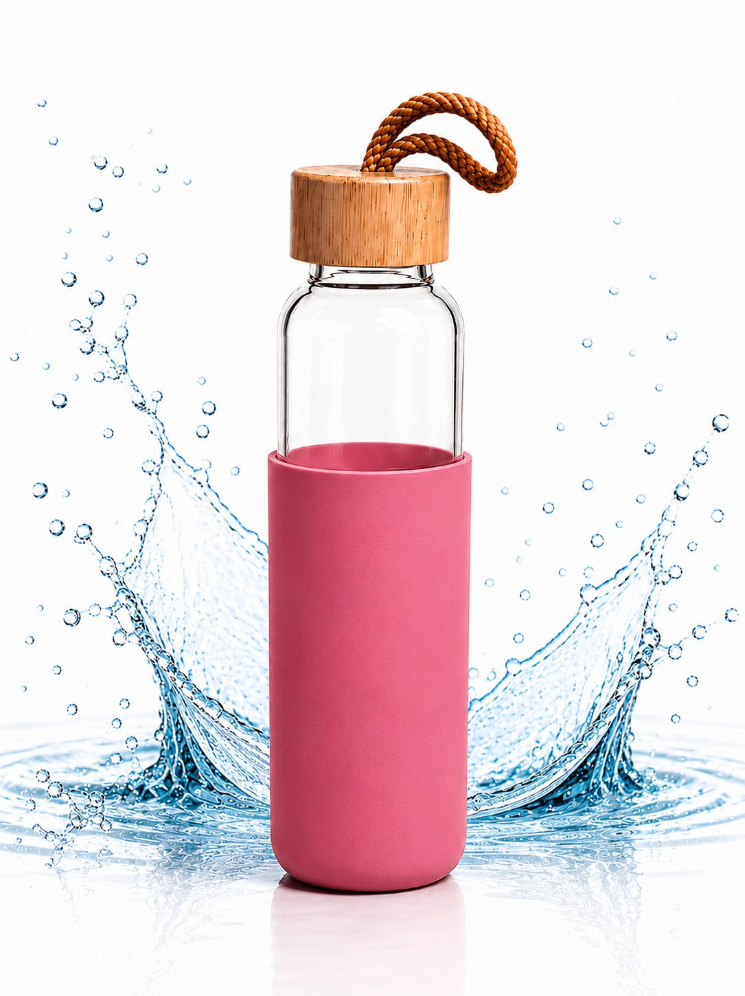 Bottiglia in Vetro Borosilicato 500ml con rivestimento in silicone