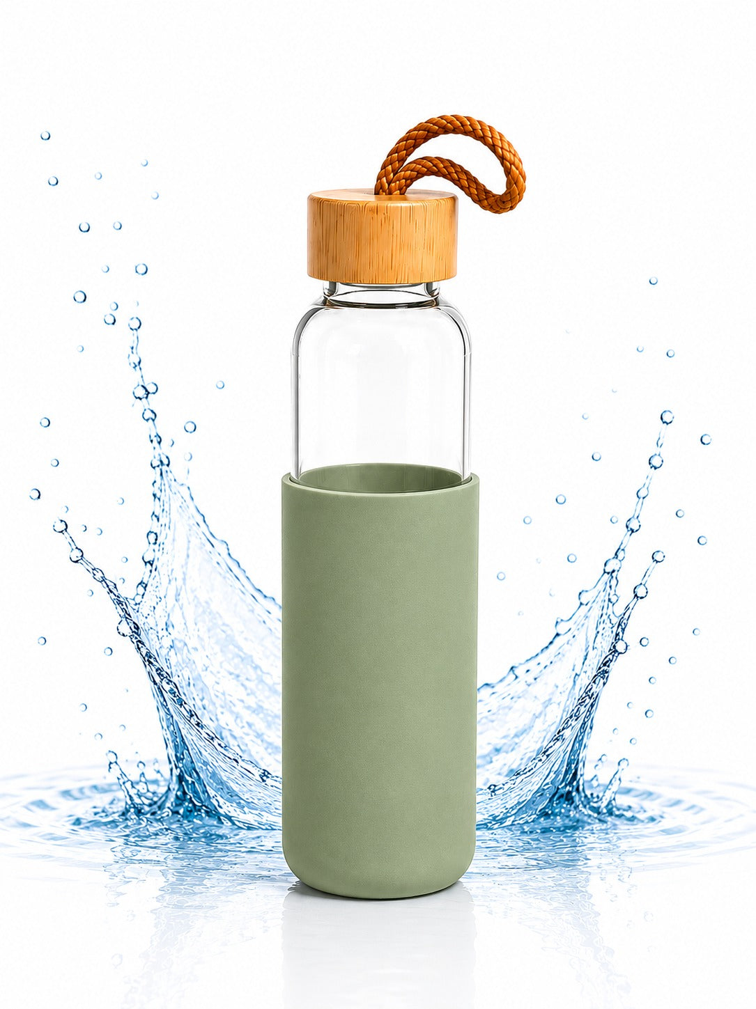 Bottiglia in Vetro Borosilicato 500ml con rivestimento in silicone