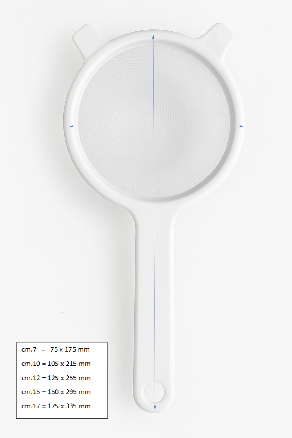 Colino plastica rete acciaio inox aisi 304 cm.12